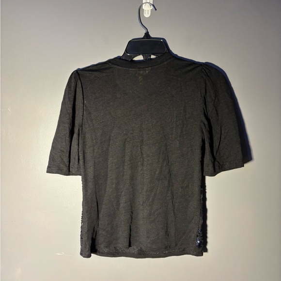 Rebecca Taylor Short Sleeve Linen Sequin Jersey Top Women’s Size XS - Picture 4 of 6